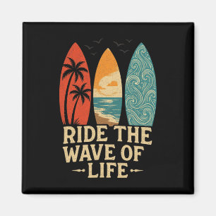 Tropische Hawaï Palmboom Surfen Strand Surfplank Magneet
