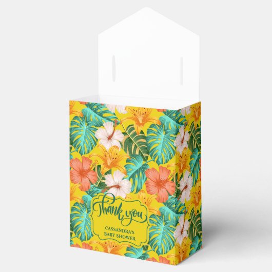 Tropische Hawaiaanse Aloha Baby Shower Favor Doos Bedankdoosjes (Geopend)