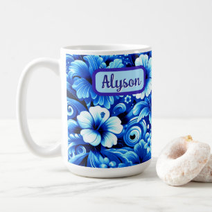 Tropische Hawaiaanse Bloemen Hibiscus Persoonlijk Koffiemok