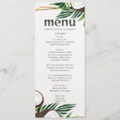 Tropische Hawaïaanse Kokosnoot bruiloft Menu (Voorkant)