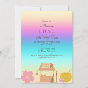 Tropische Hawaiaanse Luau Uitnodiging