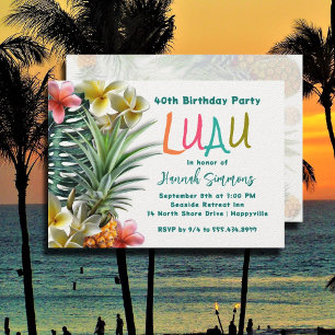Tropische Hawaiaanse Luau-verjaardagsuitnodigingen Kaart