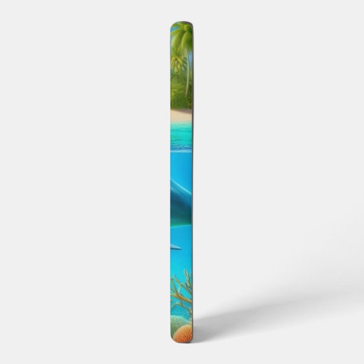 Tropische/Hawaii kleurrijke onderwaterdolfijn Samsung Galaxy Hoesje (Linkerkant)