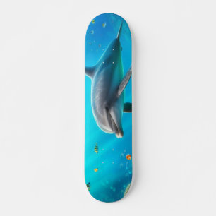 Tropische/Hawaii kleurrijke onderwaterdolfijn Skateboard