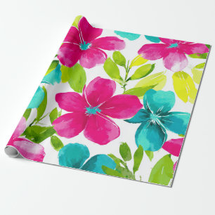 Tropische Hawaii Plumeria Roze Frangipani Bloemen Cadeaupapier