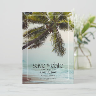 Tropische Hawaiiaanse bestemming strand bruiloft Save The Date