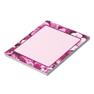 Tropische Hawaiiaanse bloemen Hibiscus roze wit Notitieblok