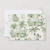 Tropische Hawaiiaanse eiland bruiloft RSVP Kaart (Achterkant)