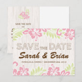 Tropische Hawaiiaanse Save the Date briefkaart (Voorkant / Achterkant)