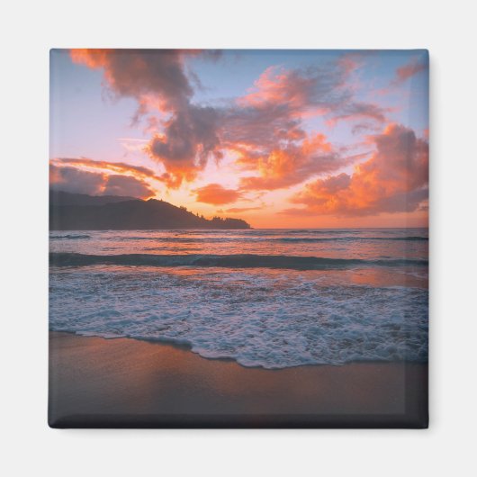 Tropische Hawaiian Beach Sunset Magneet (Voorkant)