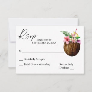 Tropische Hawaiian Floral Coconut Tree RSVP