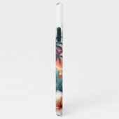 Tropische Hawaiian Floral Sunset Beach Scene iPhone Hoesje (Rechterkant)