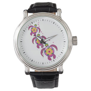 Tropische Hawaiian Honu Turtles Horloge