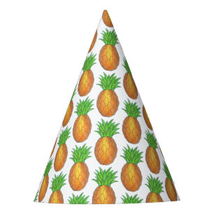 Tropische Hawaiian Island Pineapple Beach Print Feesthoedjes