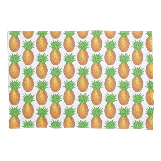 Tropische Hawaiian Island Pineapple Beach Print Kussensloop (Voorkant)