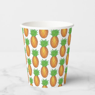 Tropische Hawaiian Island Pineapple Beach Print Papieren Bekers