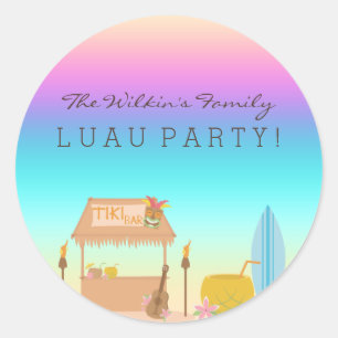Tropische Hawaiian Luau-Sticker Ronde Sticker