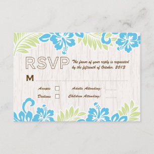 Tropische Hawaiian RSVP Turquoise Kaartje