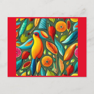 tropische heldere vogel briefkaart