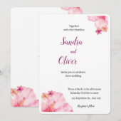 Tropische Hibiscus Beach bruiloft uitnodiging (Voorkant / Achterkant)