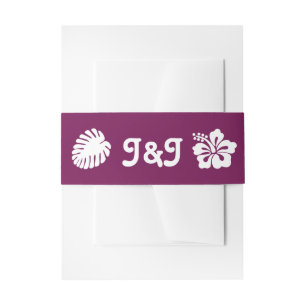 Tropische hibiscus bij wijnuitnodiging in buik uitnodigingen wikkel