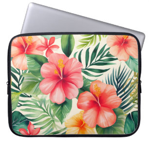 Tropische hibiscus bloem patroon laptop sleeve