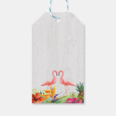 Tropische Hibiscus Bloemachtige Bruiloft Dank Je Cadeaulabel (Achterkant)