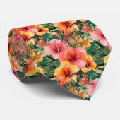 Tropische Hibiscus Bloemen Zomer Stropdas (Opgerold)