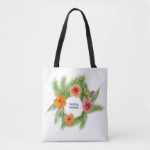 Tropische Hibiscus Bloemenkrans Boodschappentas