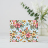 Tropische Hibiscus bloemenpatroonpatroon Briefkaar Briefkaart (Staand voorkant)