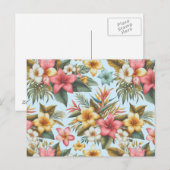 Tropische Hibiscus bloemenpatroonpatroon Briefkaar Briefkaart (Voorkant / Achterkant)