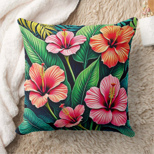 Tropische Hibiscus Bloesem Kunstzinnigheid Kussen