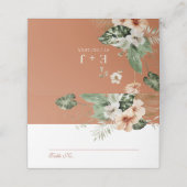 Tropische hibiscus boho pastel Bruiloft (Buitenkant ongevouwen)