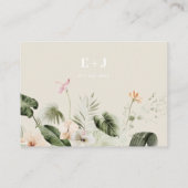 Tropische hibiscus boho pastel Bruiloft Website Visitekaartje (Achterkant)