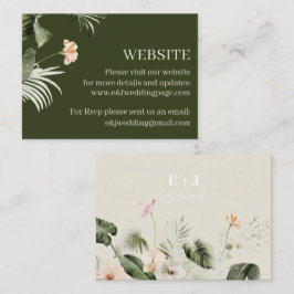 Tropische hibiscus boho pastel Bruiloft Website Visitekaartje