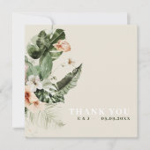 Tropische hibiscus boho pastel "Dank u" Kaart (Voorkant)