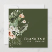 Tropische hibiscus boho pastel "Dank u" Kaart (Voorkant)