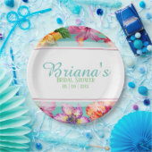 Tropische Hibiscus Bruidsdouche Papieren Bordje (Feest)