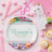 Tropische Hibiscus Bruidsdouche Papieren Bordje (Feest)