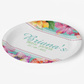 Tropische Hibiscus Bruidsdouche Papieren Bordje (Gekanteld)