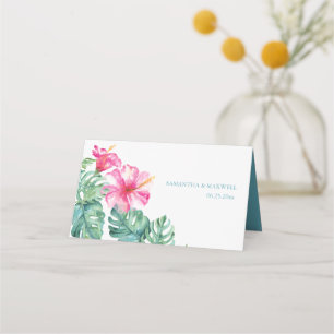 Tropische Hibiscus en Waterverf Greenery Wedding