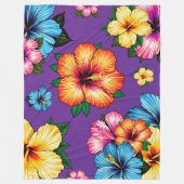 Tropische Hibiscus Fleece Deken (Voorkant)