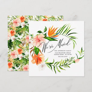 Tropische Hibiscus Floral Moving Announge Aankondiging