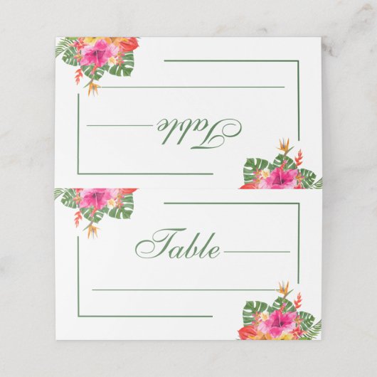 Tropische Hibiscus Floral Palm Leaves Wedden (Buitenkant ongevouwen)