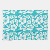 Tropische Hibiscus Flower Pattern Kitchen Towel Theedoek (Horizontaal)