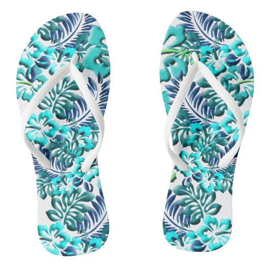 Tropische Hibiscus Flower Teenslippers (Voetbed)
