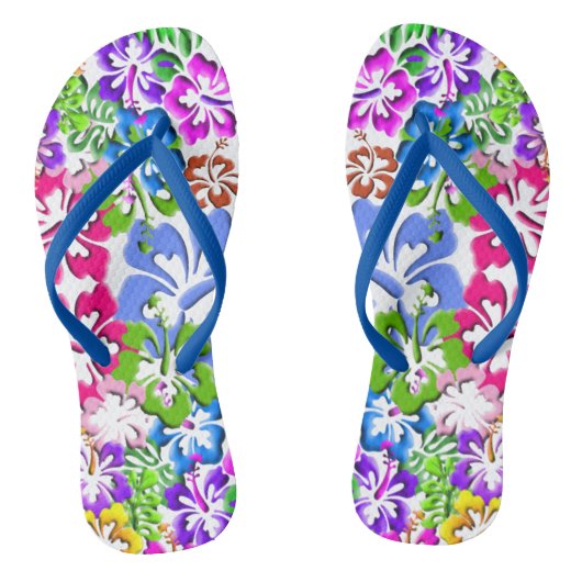 Tropische Hibiscus Flower Teenslippers (Voetbed)