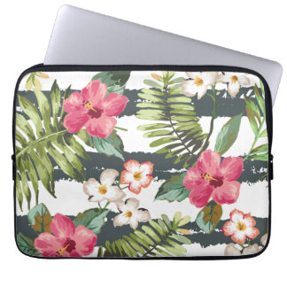 Tropische Hibiscus Flowers Floral Laptop Sleeve