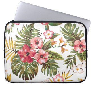 Tropische Hibiscus Flowers Floral Laptop Sleeve