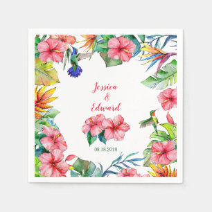 Tropische Hibiscus Hawaïaanse bruiloft Servet